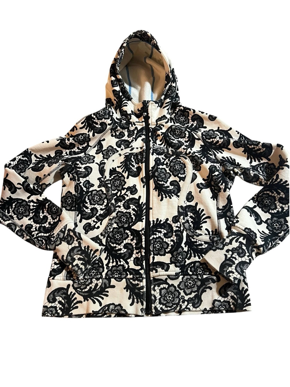 LULULEMON LACEOFLAGE SCUBA JACKET HOODIE FLORAL PAISLEY SZ 12 RARE (18)